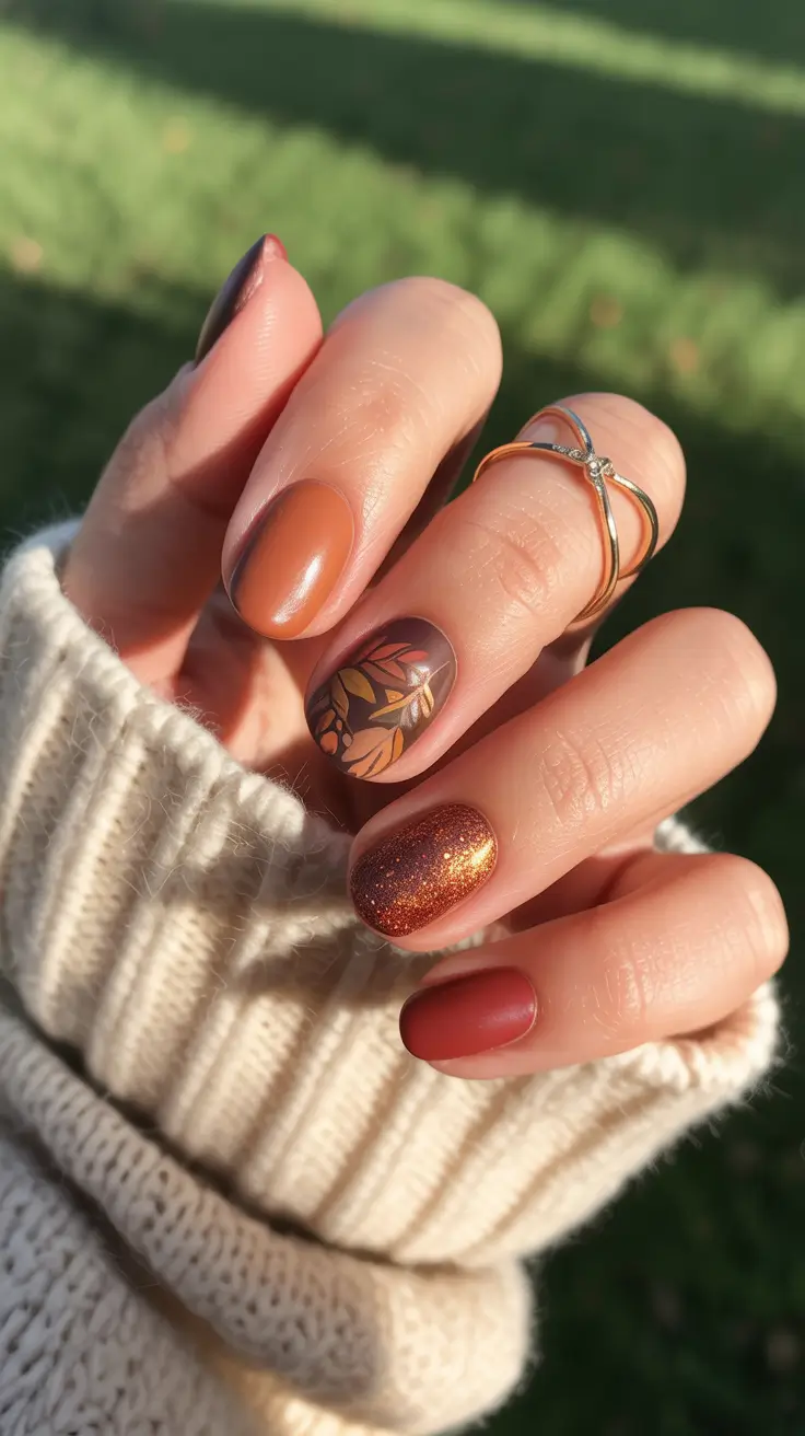 23 Round Fall Nails 2025 Designs to Try This Season