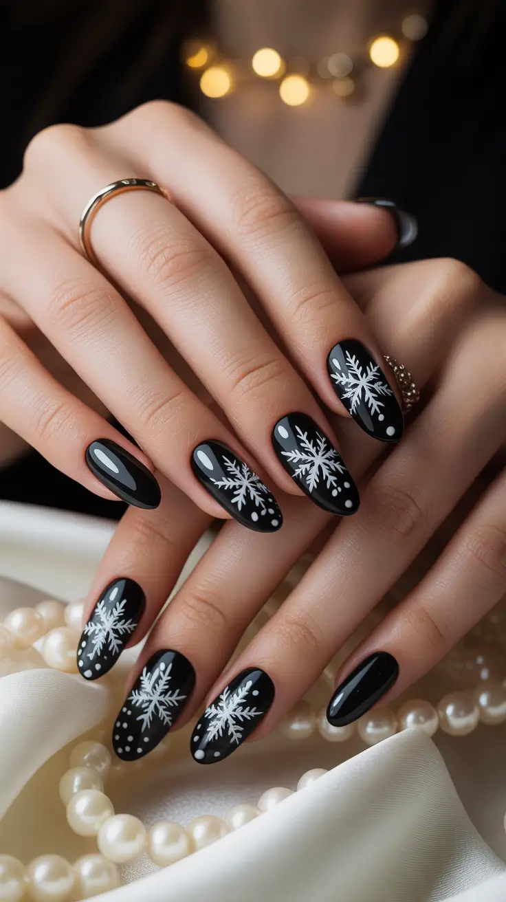23 Black Christmas Nails Ideas 2025: Elegant, Bold & Festive Winter Nail Designs