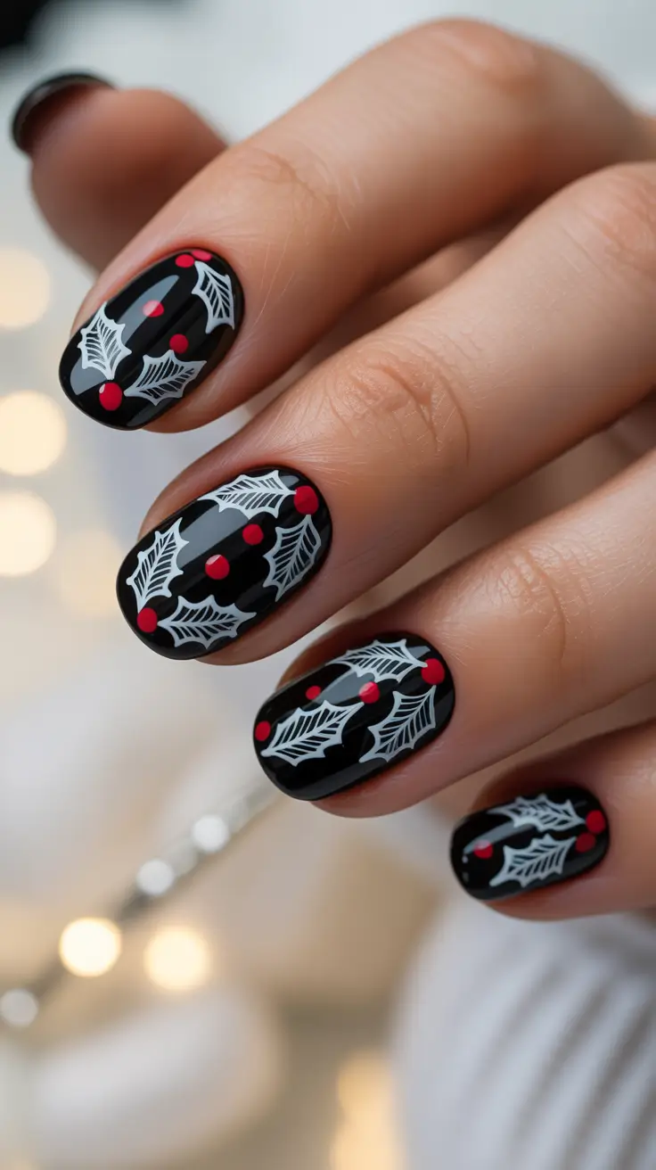 23 Black Christmas Nails Ideas 2025: Elegant, Bold & Festive Winter Nail Designs