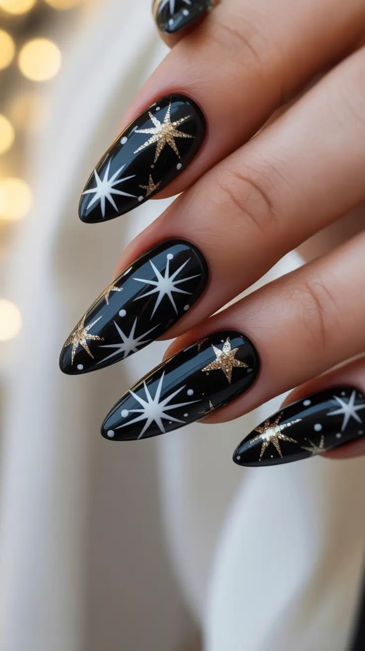 23 Black Christmas Nails Ideas 2025: Elegant, Bold & Festive Winter Nail Designs