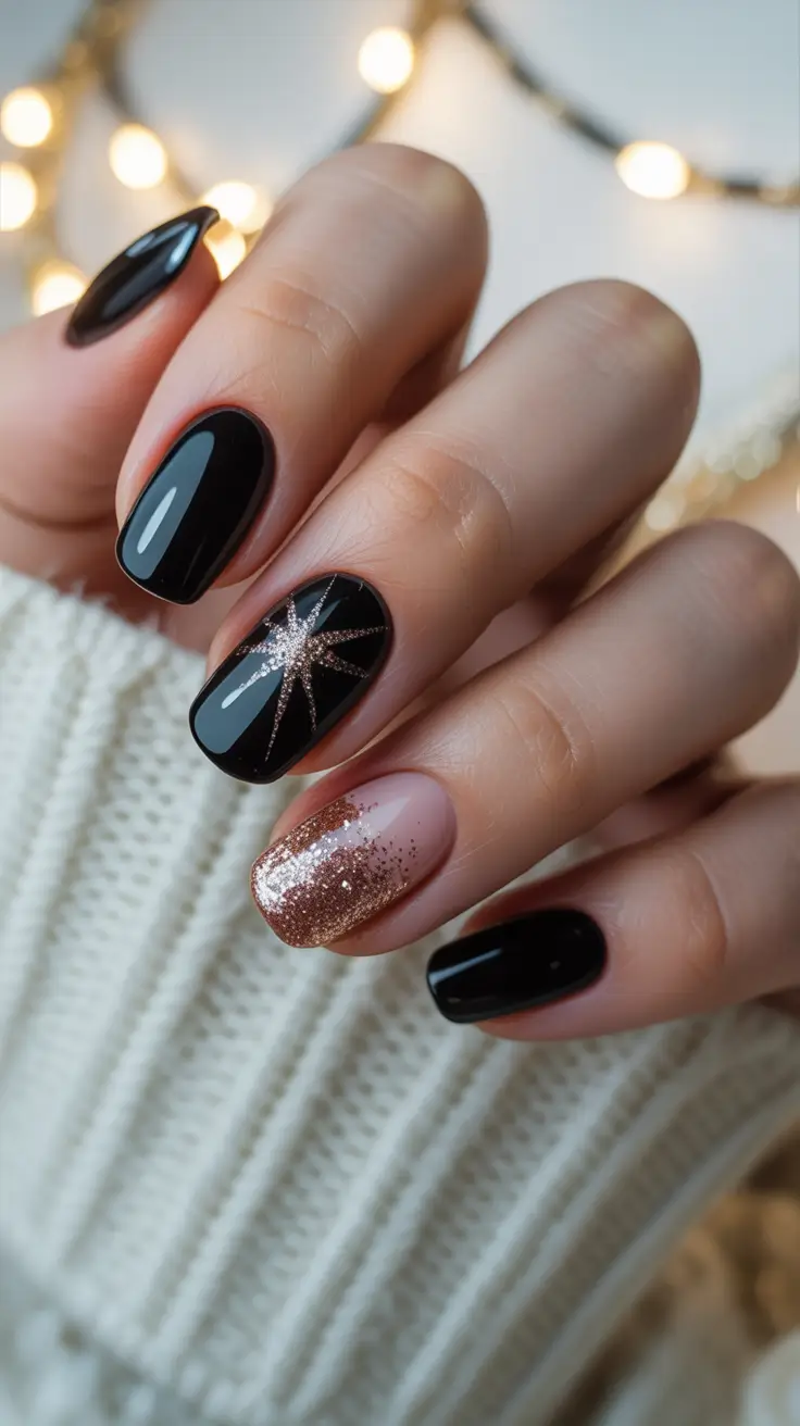 23 Black Christmas Nails Ideas 2025: Elegant, Bold & Festive Winter Nail Designs