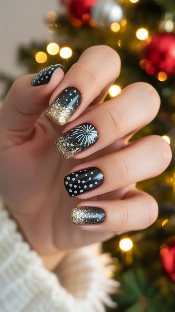 23 Black Christmas Nails Ideas 2025: Elegant, Bold & Festive Winter Nail Designs