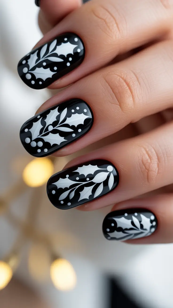 23 Black Christmas Nails Ideas 2025: Elegant, Bold & Festive Winter Nail Designs