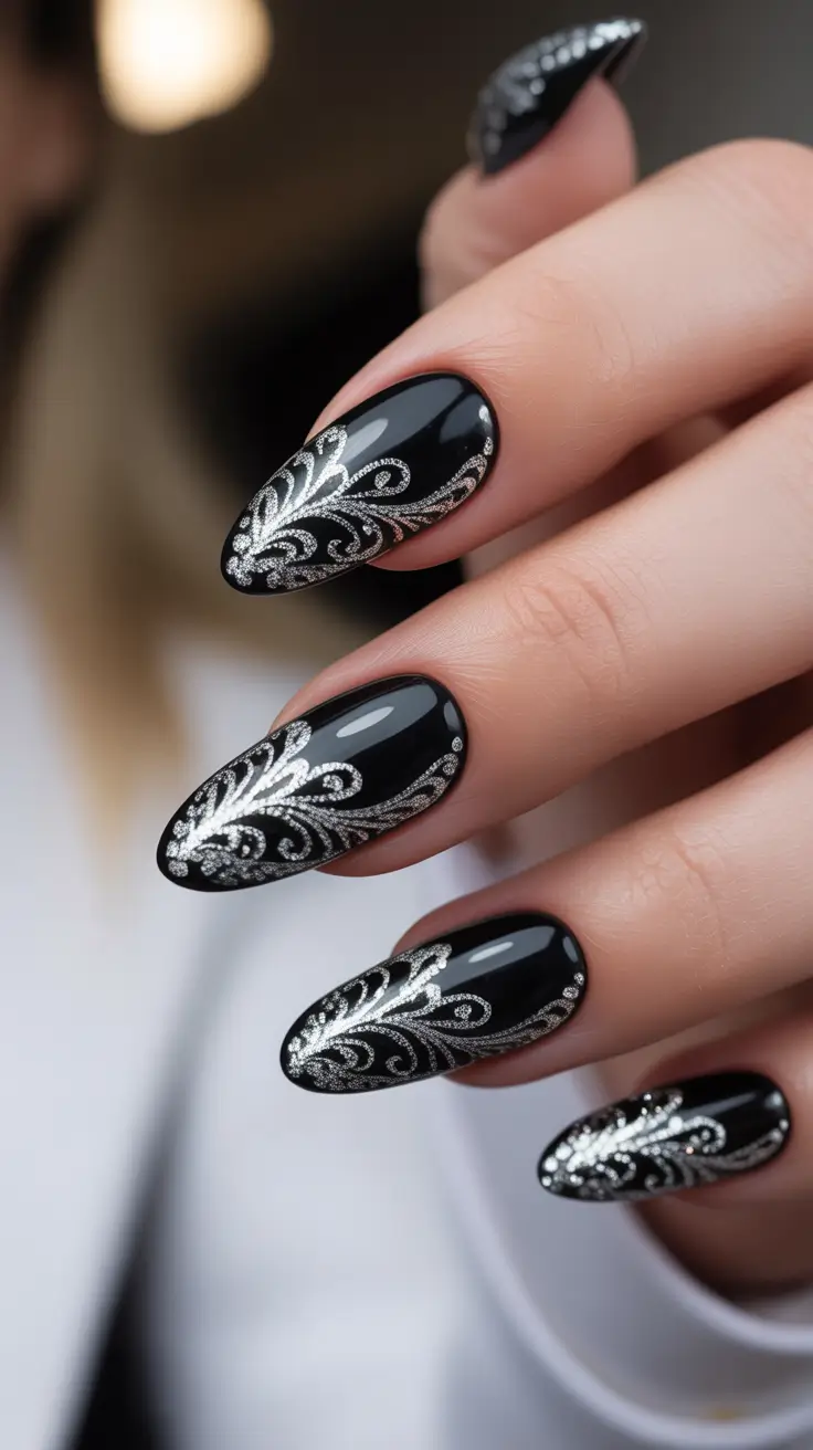 23 Black Christmas Nails Ideas 2025: Elegant, Bold & Festive Winter Nail Designs