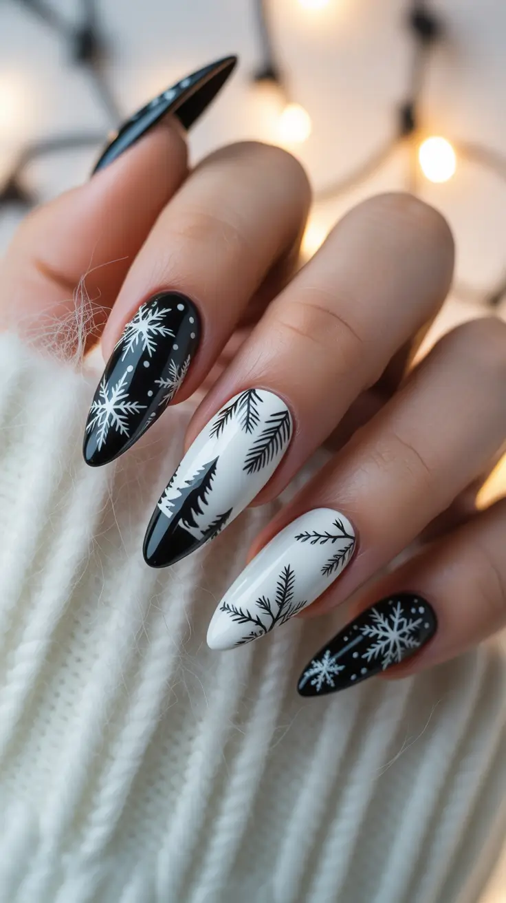 23 Black Christmas Nails Ideas 2025: Elegant, Bold & Festive Winter Nail Designs