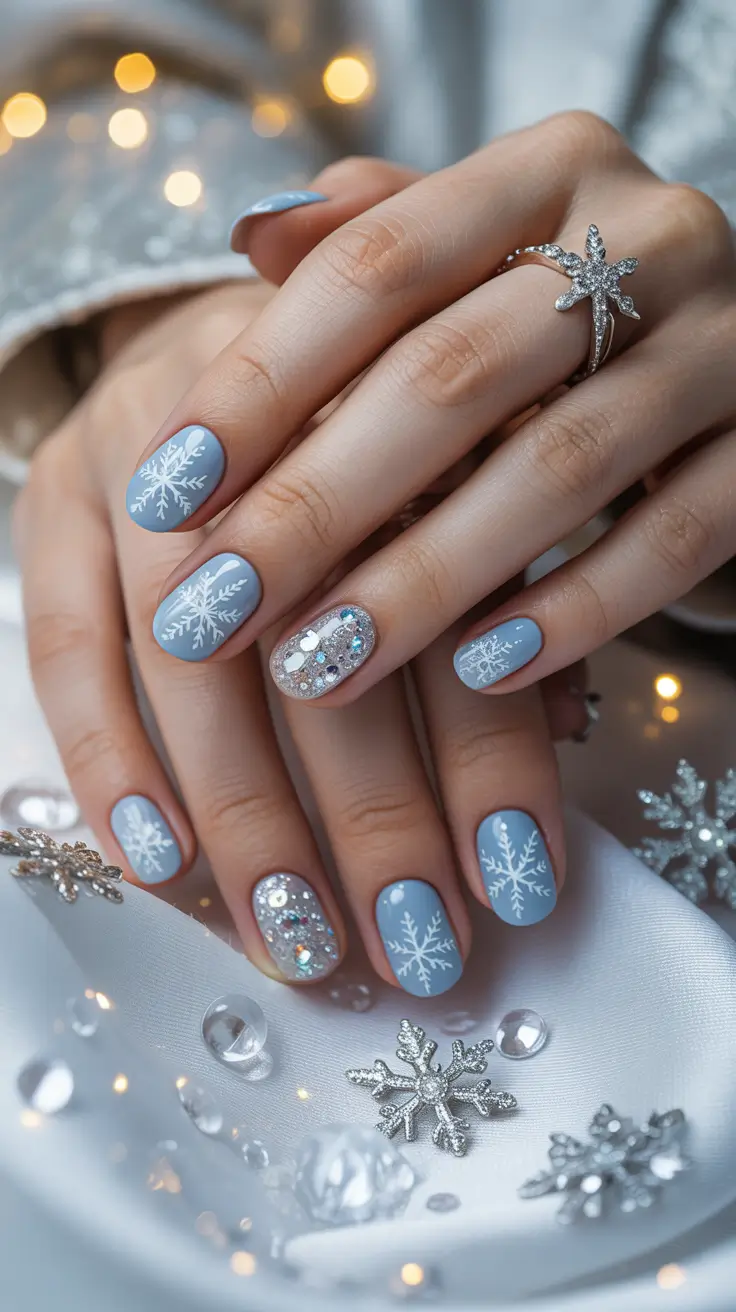 24 Snowflake Winter Nail Ideas 2025–2026: Chic, Cozy, and Frost-Inspired Manicures