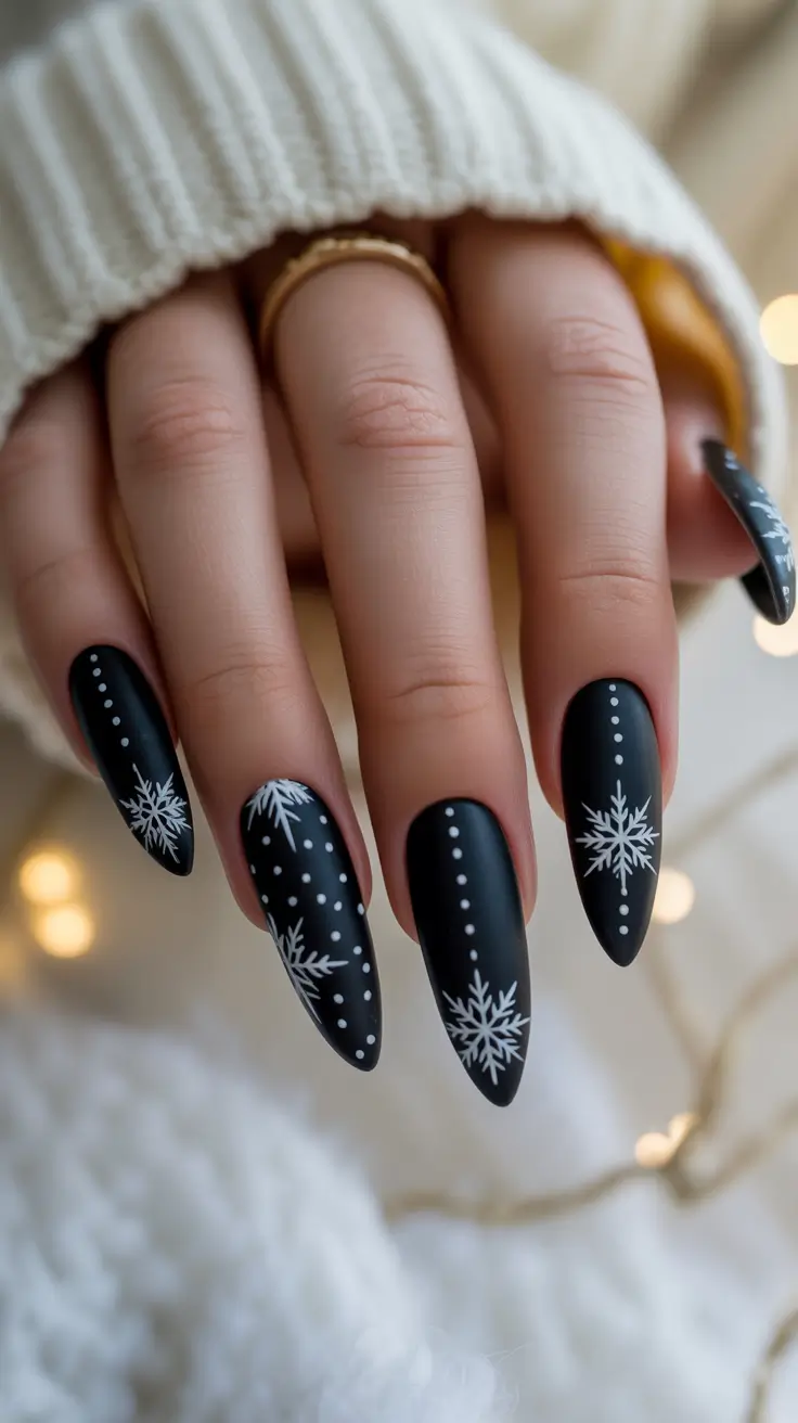 23 Black Christmas Nails Ideas 2025: Elegant, Bold & Festive Winter Nail Designs