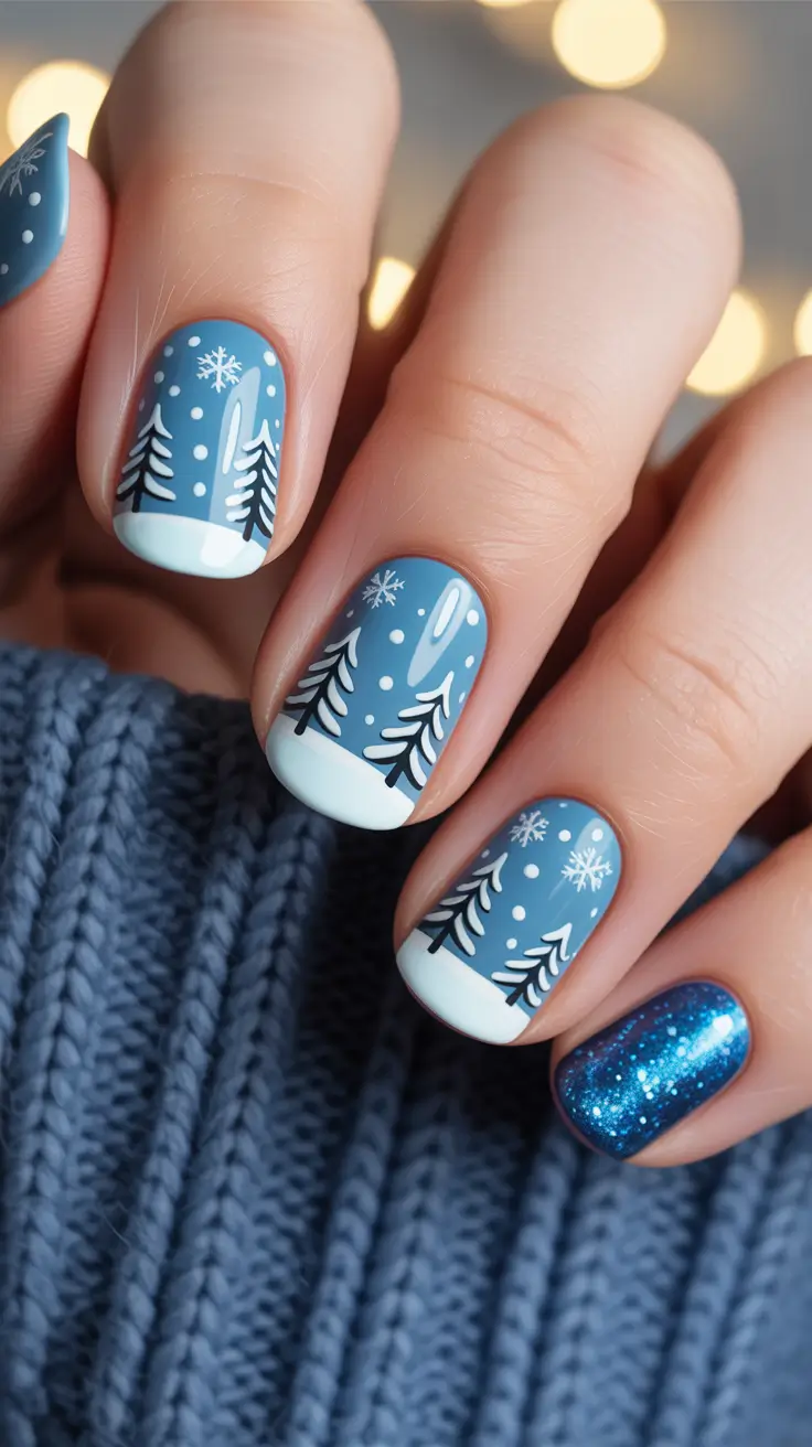 23 Blue Christmas Nails Ideas 2025 That Will Make Your Holiday Look Sparkle