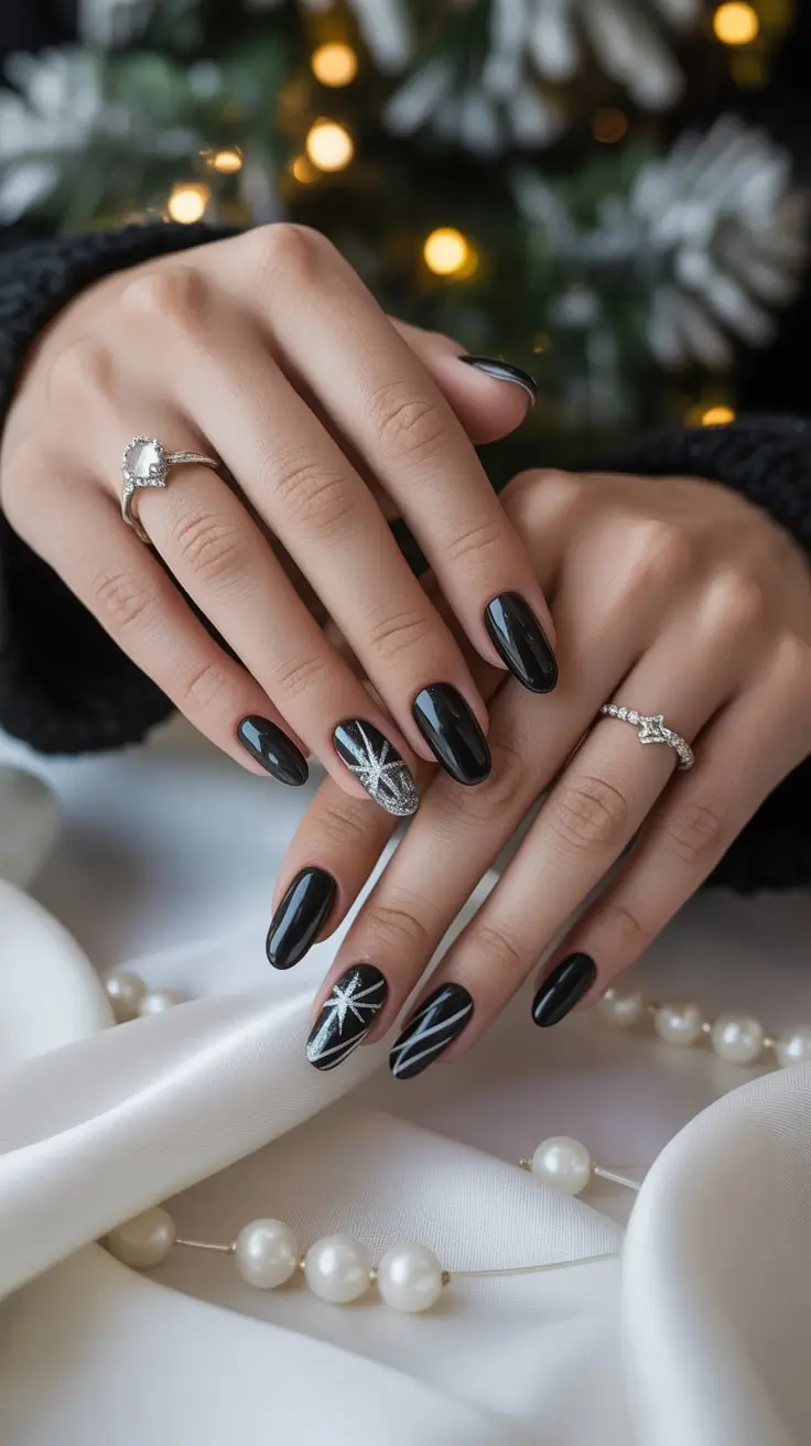 23 Black Christmas Nails Ideas 2025: Elegant, Bold & Festive Winter Nail Designs