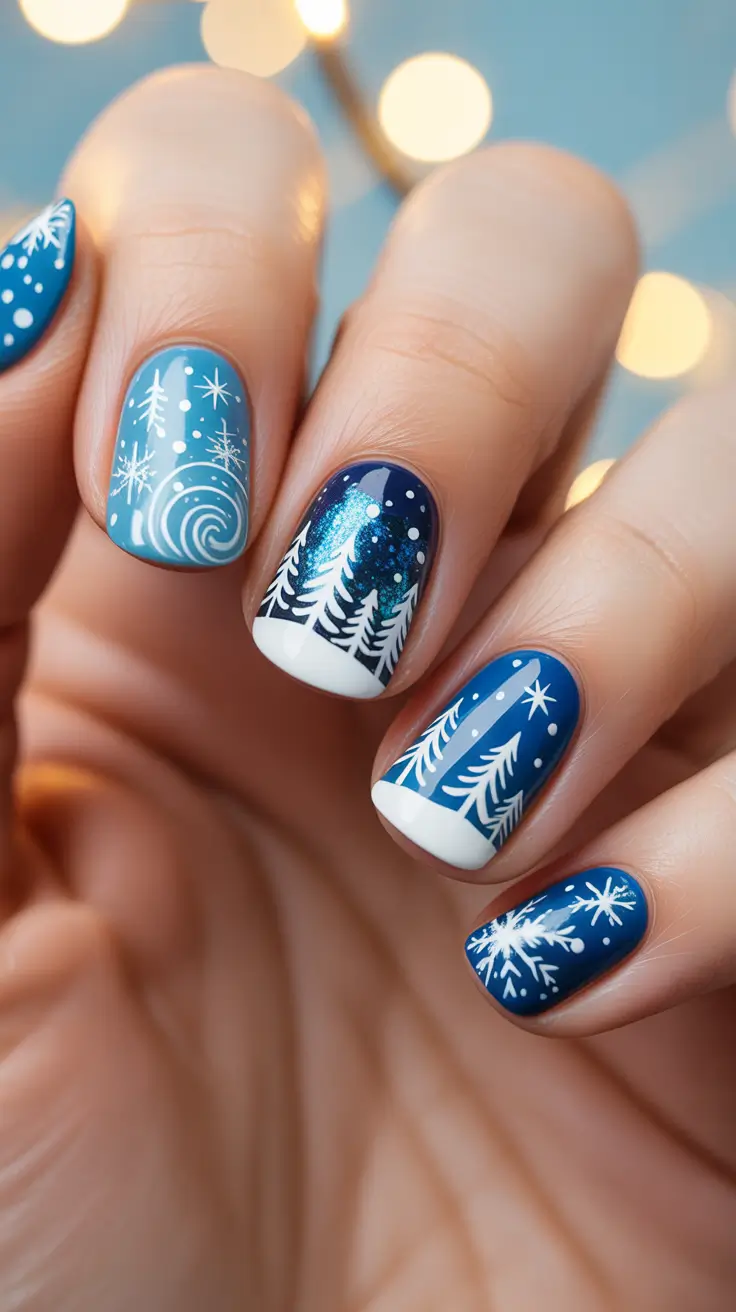 23 Blue Christmas Nails Ideas 2025 That Will Make Your Holiday Look Sparkle