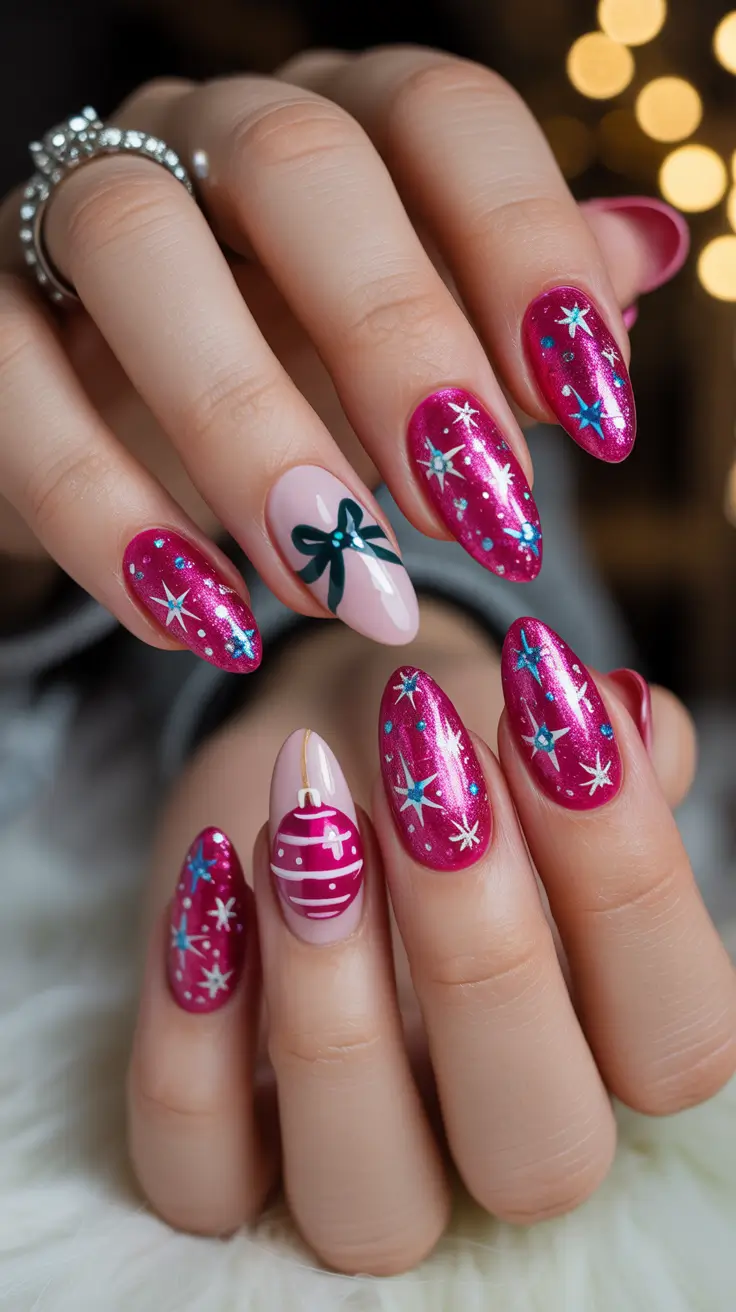 25 Pink Christmas Nails Ideas 2025: Festive, Chic & Totally On-Trend