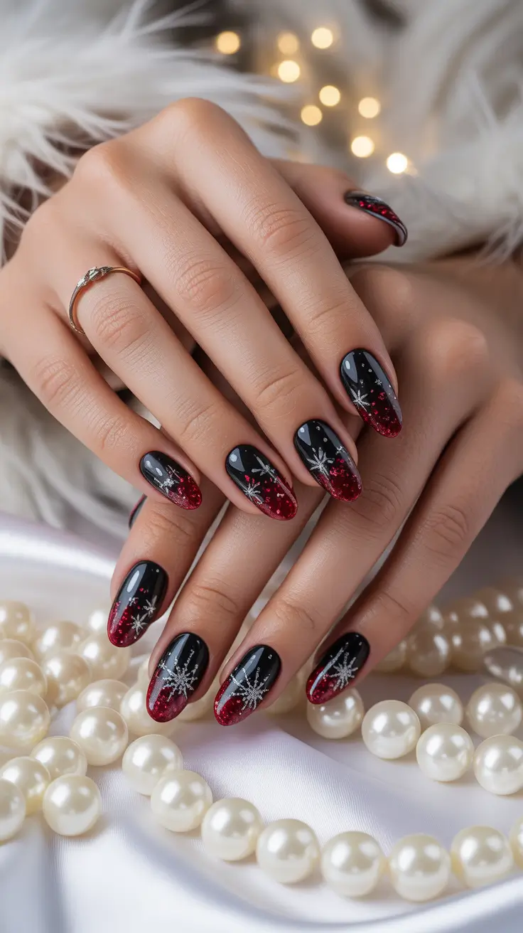 23 Black Christmas Nails Ideas 2025: Elegant, Bold & Festive Winter Nail Designs