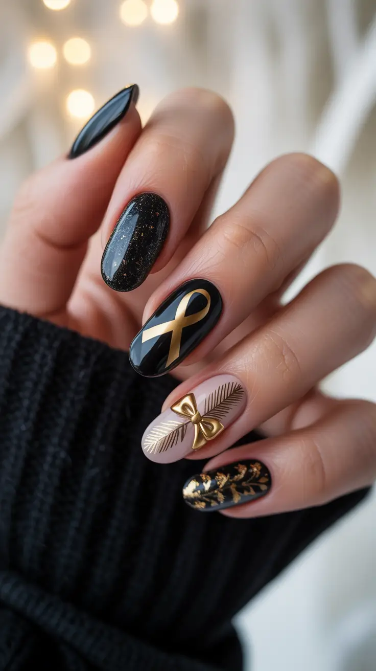23 Black Christmas Nails Ideas 2025: Elegant, Bold & Festive Winter Nail Designs