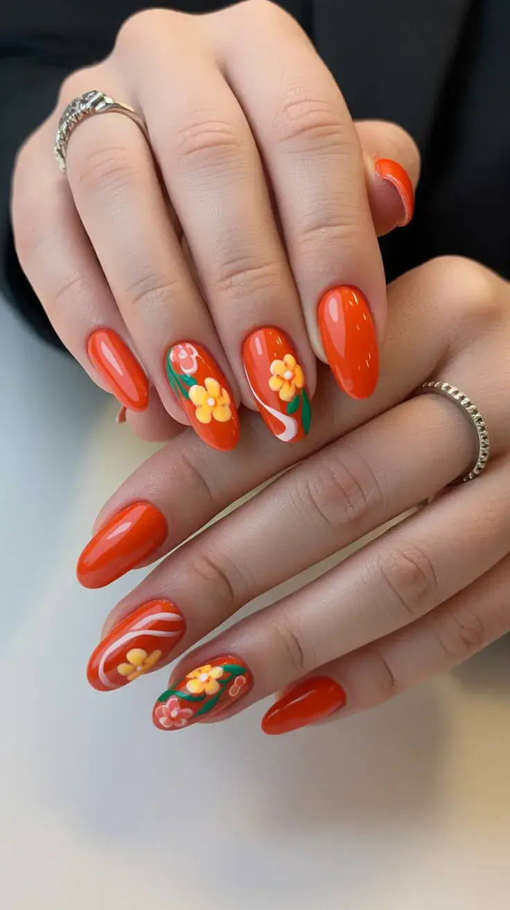 25 Stylish Spring Orange Nails for 2026 You’ll Want to Try