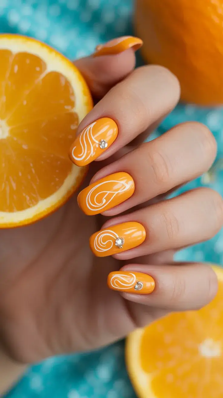 25 Stylish Spring Orange Nails for 2026 You’ll Want to Try