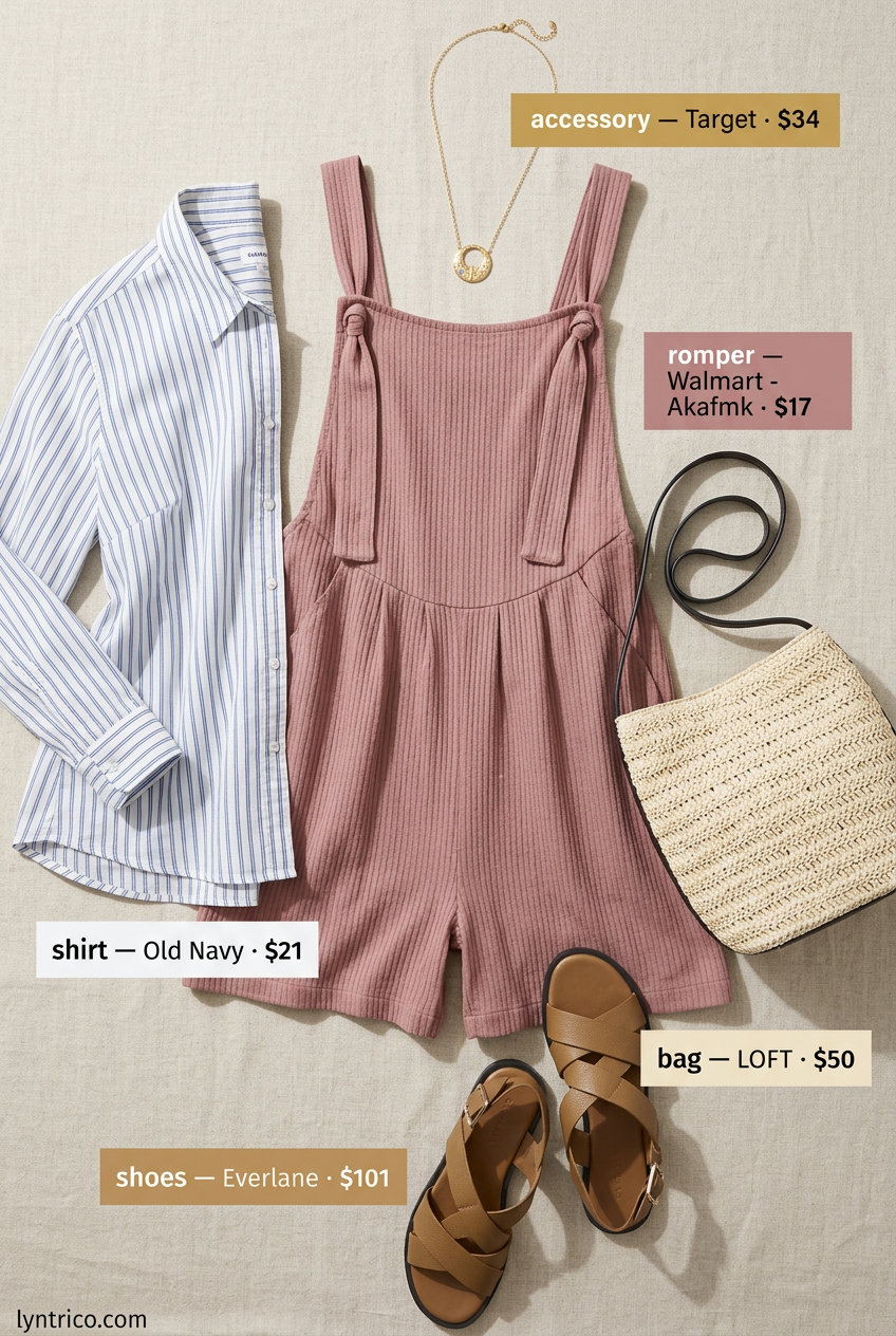 Breathable maternity summer outfits 2026: Dusty rose linen blend romper for vacation wear. Chic & effortless.