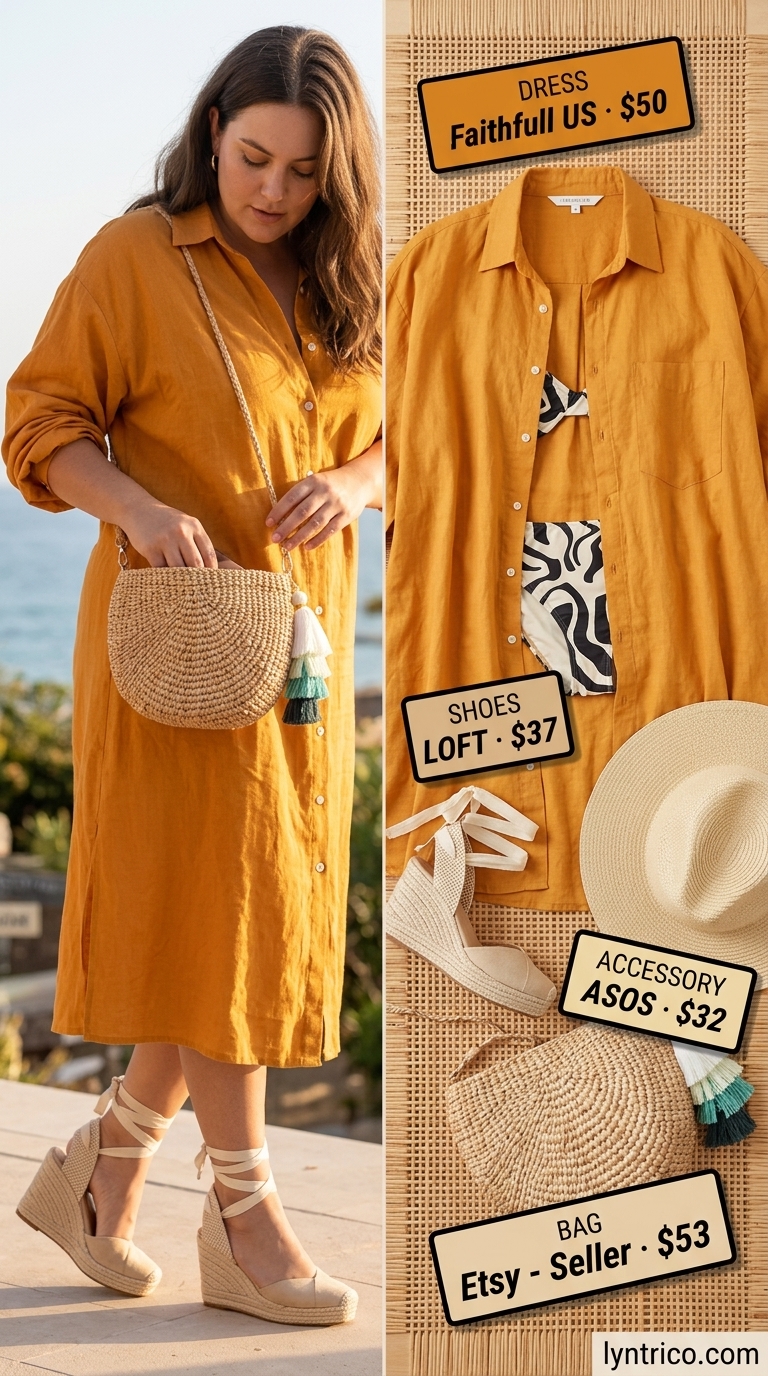 Bohemian Summer Plus Size Outfits 2026 Flattering plus size summer outfits for women 2026: Terracotta maxi dress, straw hat, espadrilles, bohemian sunset soiree style.