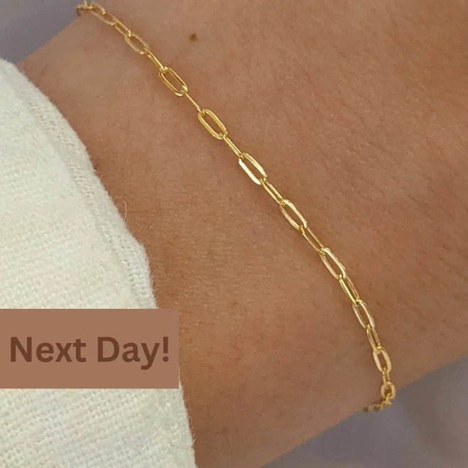accessory 14K Gold Filled Minimalist Paperclip Chain Bracelet Etsy - Seller $18.5
