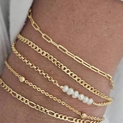 accessory 18K Gold Filled Dainty Waterproof Layering Bracelet Set Etsy - Acuarelajewelry $55.5