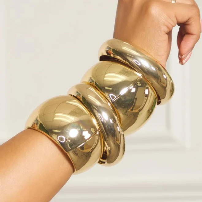 accessory 4 Stacks Thick Golden Bangles shopiammi.com $82.8