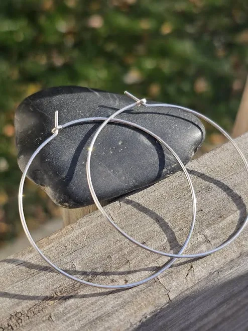 accessory 925 Sterling Silver Hoop Earrings Etsy - MERSACCI $39