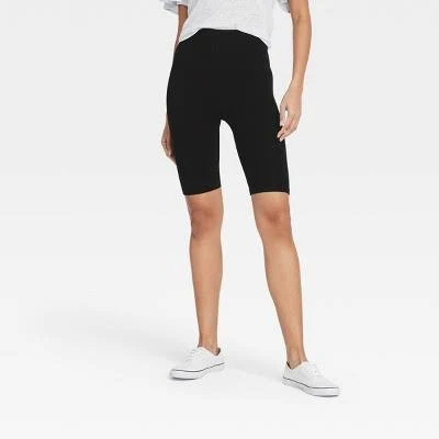 biker shorts A New Day Women's High-Waist Seamless Cotton Blend Bike Shorts Target $12