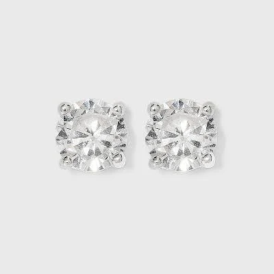 accessory A New Day Women's Sterling Silver Round CZ Stud Earrings Target $15.99