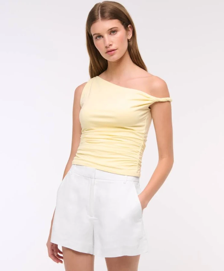 bottom Abercrombie & Fitch Women's Sloane Tailored Linen-Blend Shorts Abercrombie & Fitch $19.97