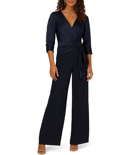 jumpsuit Adrianna Papell Satin Crepe Jumpsuit Women's Dress Dillard's $189