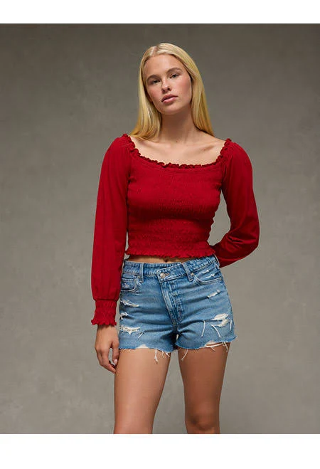 shorts AE Strigid Super High-Waisted Mom Shorts American Eagle Outfitters $35.97