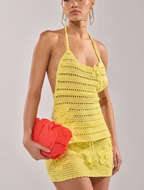 top Akira Lets Go to The Beach Crochet Halter Neck AKIRA $39.9