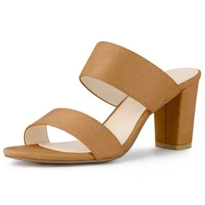 shoes Allegra K Women's Faux Suede Opened Toe Block Heeled Slide Sandals Target $39.79