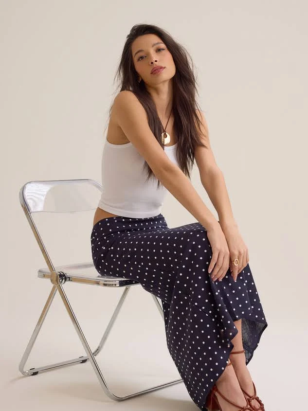 skirt Altar'd State Elodie Polka Dot Linen Maxi Skirt Altar'd State $74