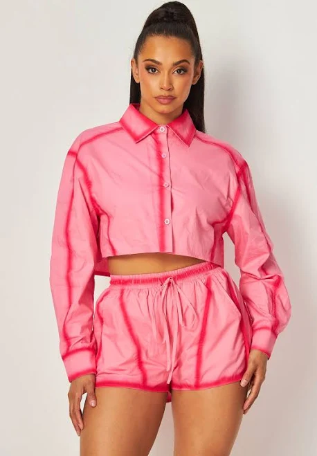 two piece set Amanda Jean NYC Cropped Shirt & Shorts Set Amanda Jean NYC $134