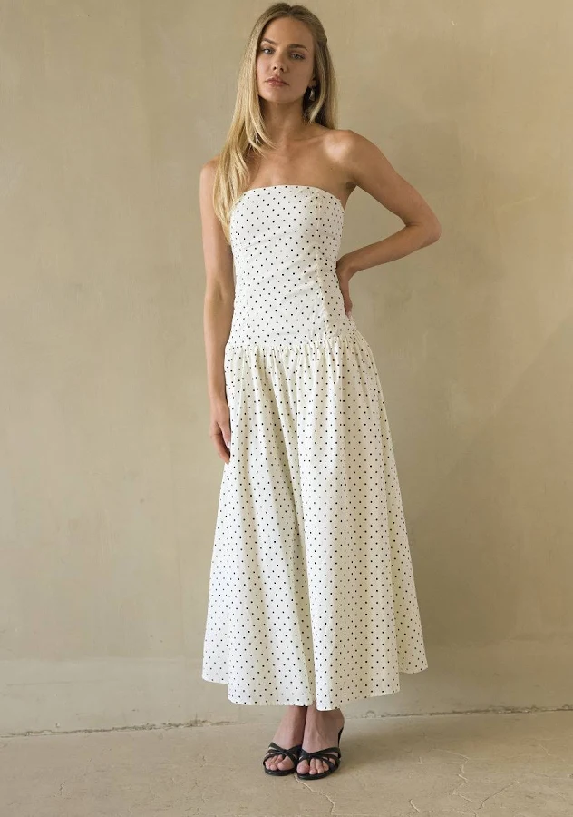 polka dots outfits American Threads Joey Polka Dot Midi Dress American Threads $98