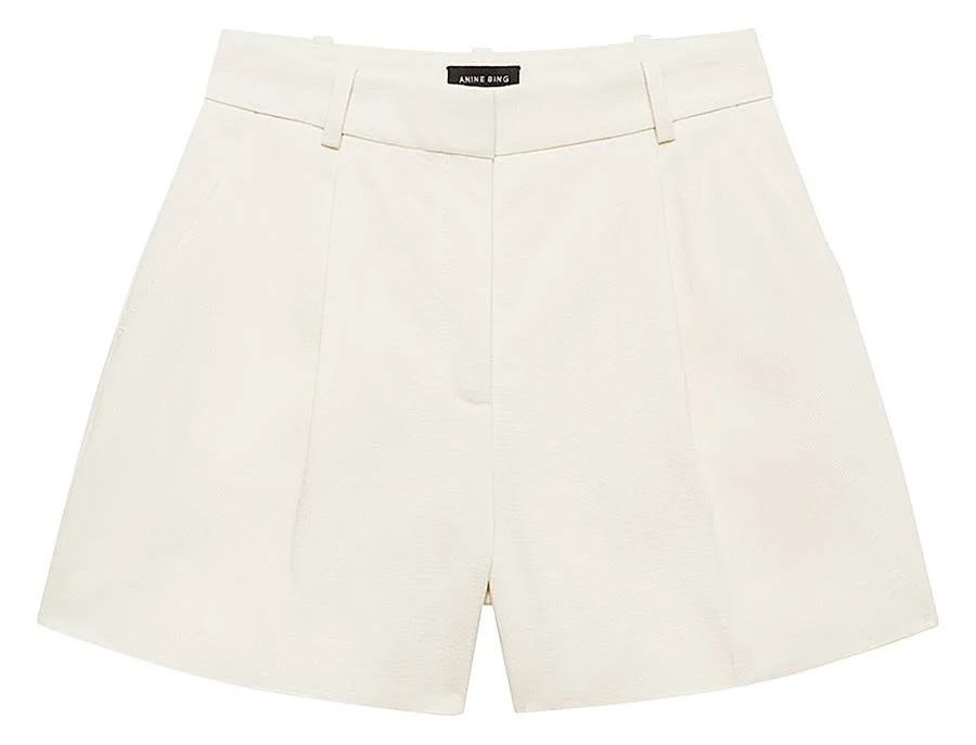 shorts Anine Bing Women's Trent Tailored Pleat-Front Shorts - Cream - Size 6 Saks Fifth Avenue $150