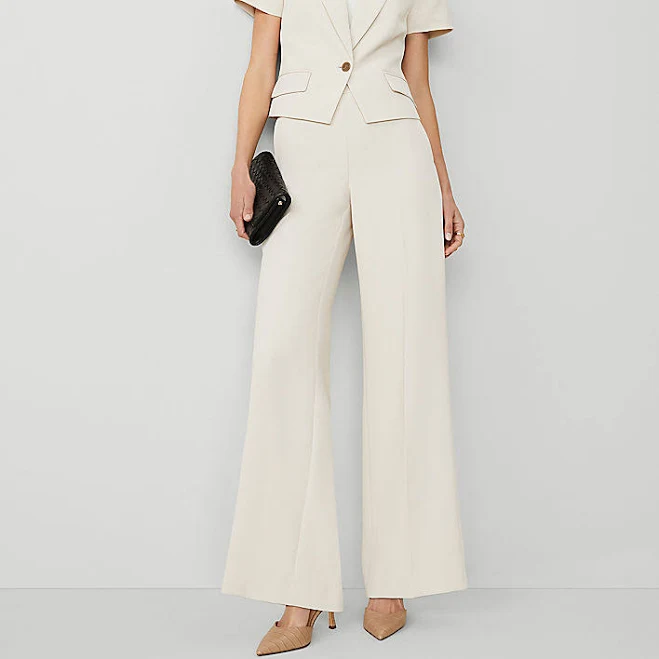 wide leg pants Ann Taylor Women's Fluid Crepe Side Zip Wide-Leg Pants Ann Taylor $139