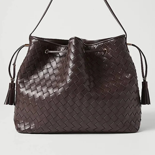 bag Ann Taylor Women's Woven Drawstring Bucket Bag Ann Taylor $50.94