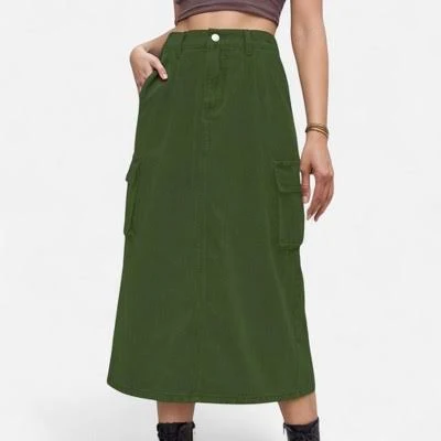 skirt Anna-Kaci Women's Utility Midi Skirt with Side Cargo Pockets Target $48.99