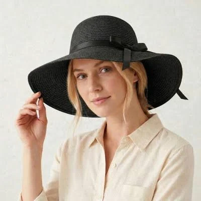 accessory Anna-Kaci Women's Wide Brim Straw Sun Hat with Bow Ribbon Target $21.99