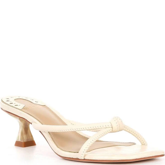 shoes Antonio Melani Women's Remy Leather Croco Embossed Knotted Dress Slide Sandals Dillard's $119.99
