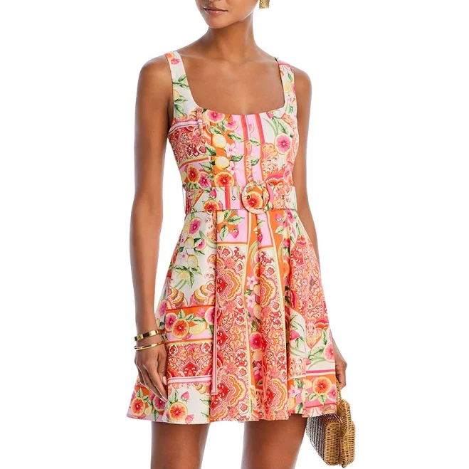 dress AQUA Women's Fruit Tile Belted Mini Dress Bloomingdale's $78.4