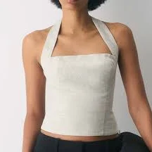top Aritzia Wilfred Women's Whisper Linen Halter Top Aritzia $98