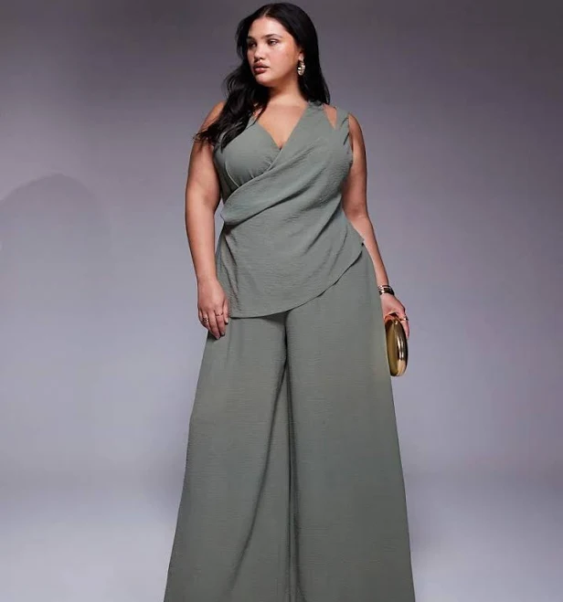 jumpsuit ASOS Curve Plunge Wide Leg Jumpsuit ASOS $37.99