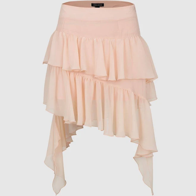 skirt Asymmetric Ruffle Tiered Midi Skirt urbanrevivo $45.9