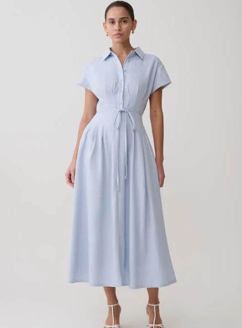 dress Aysha Buttoned Linen Midi Dress meshki.us $185