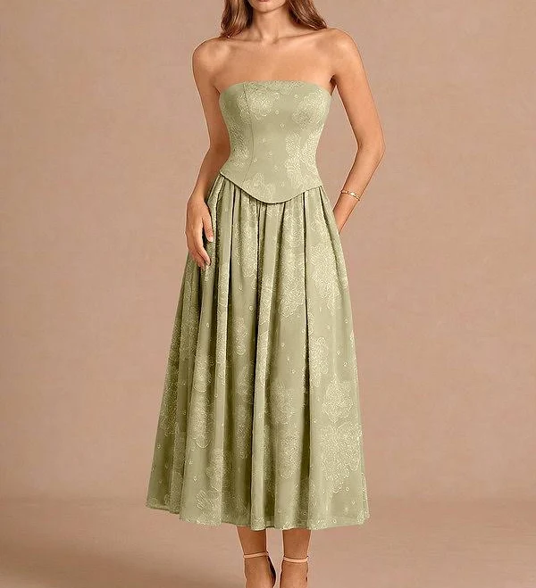 cocktail dress Azazie Strapless A-Line Midi Cocktail Dress Azazie.com $119