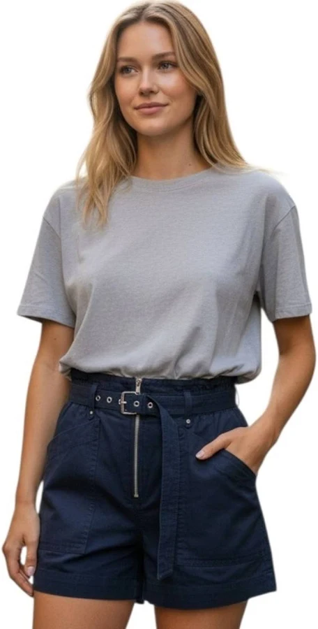 bottom Banana Republic Linen Blend Navy Blue Paper Bag High-waist Shorts 8p eBay - lawilli-10829 $49