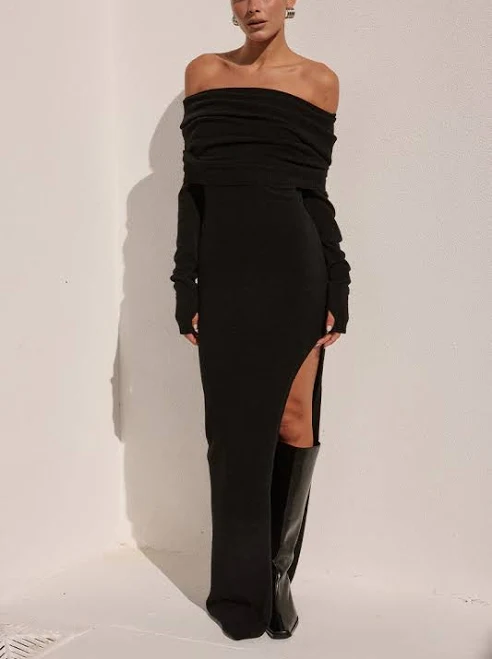dress Barly Off Shoulder Knit Maxi Dress Runaway The Label US $149