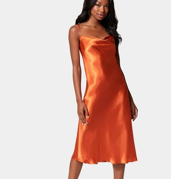 dress Bebe Women's Dresses Bebe Cowl Neck Midi Satin Slip Dress Poshmark $59